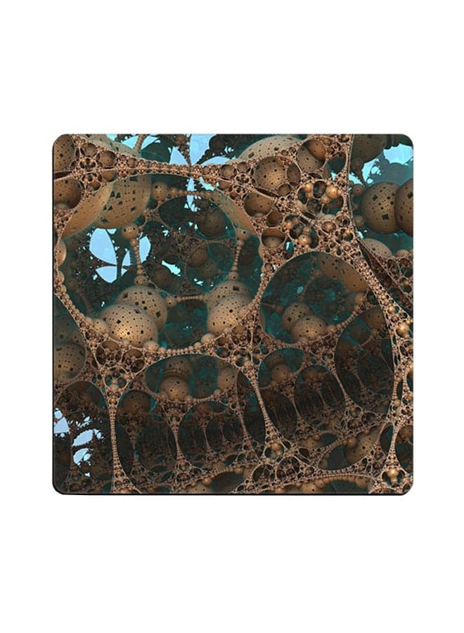 Printed Wooden Coaster Multicolour 9x9cm