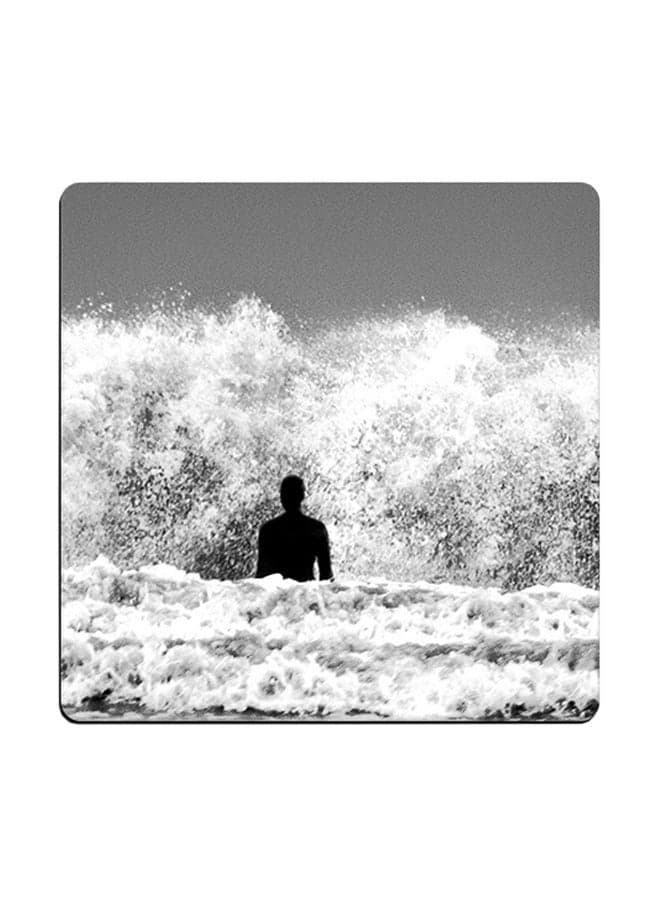Breaking Waves Printed Coaster Multicolour 9x9cm