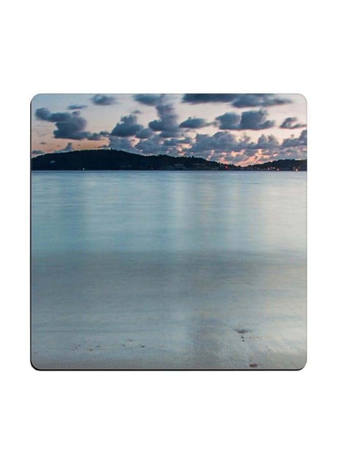 Beach View Printed Coaster Multicolour 9x9cm