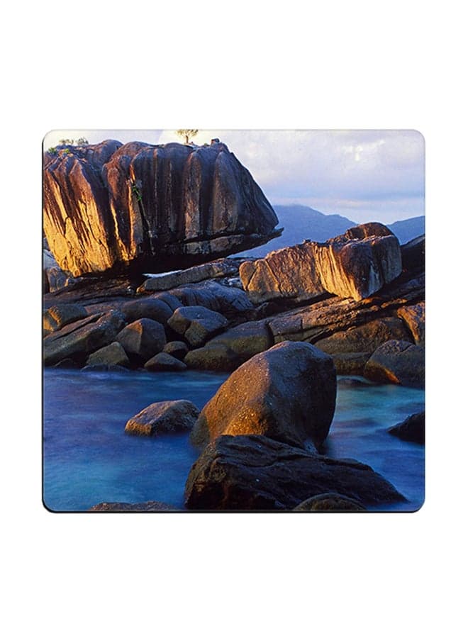 Glowing Beach Seychelles Printed Coaster Multicolour 9x9cm