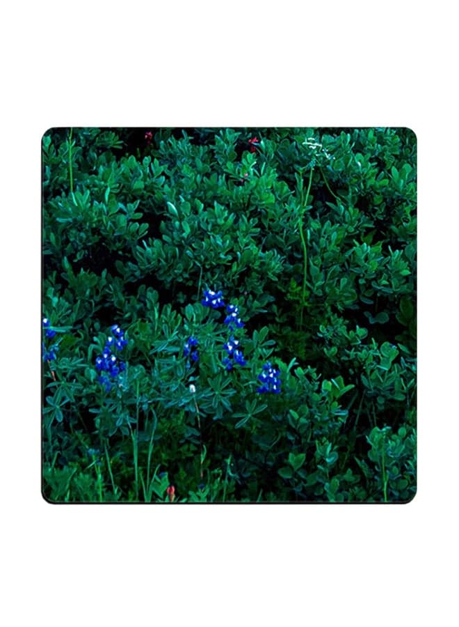 Flower Printed Coaster Green 9x9cm