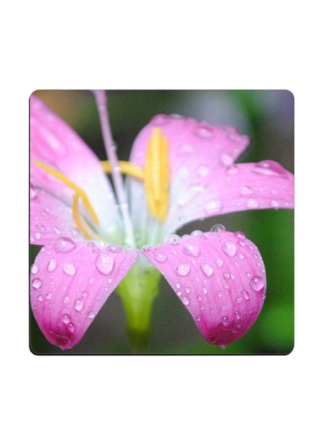 Flower Printed Coaster Multicolour 9x9cm