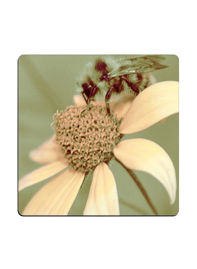Flower Printed Coaster Multicolour 9x9cm