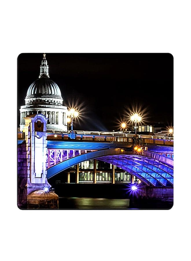 Southwark Bridge Printed Coaster Multicolour 9x9cm