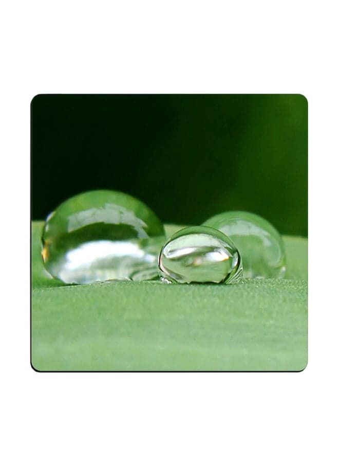 Water Drop Printed Coaster Green 9x9cm