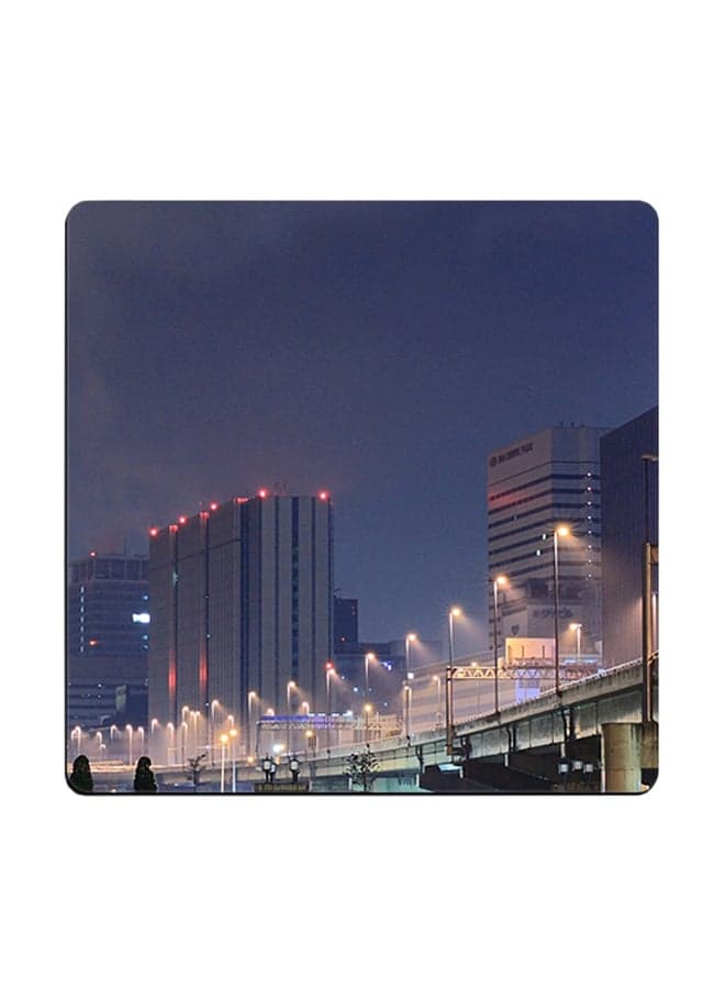 Night Life Printed Coaster Multicolour 9x9cm