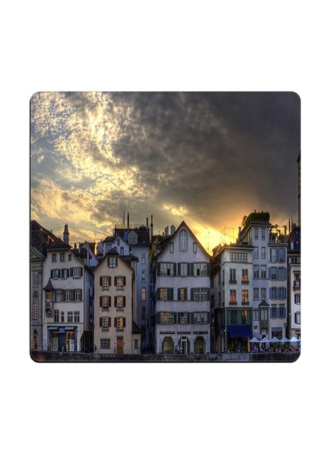 Nature Printed Coaster Multicolour 9x9cm