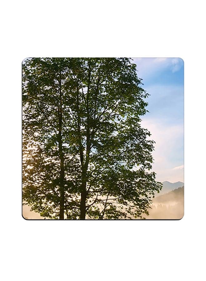 Nature Printed Coaster Multicolour 9x9cm