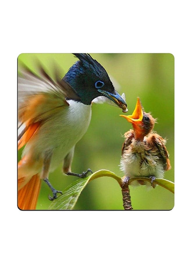 Bird Printed Coaster Multicolour 9x9cm