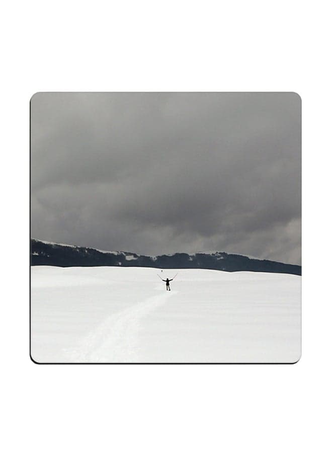 Nature Printed Coaster Multicolour 9x9cm
