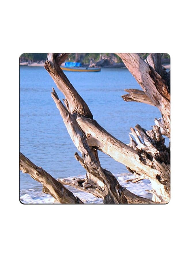 Printed Coaster Blue/Brown 9x9cm