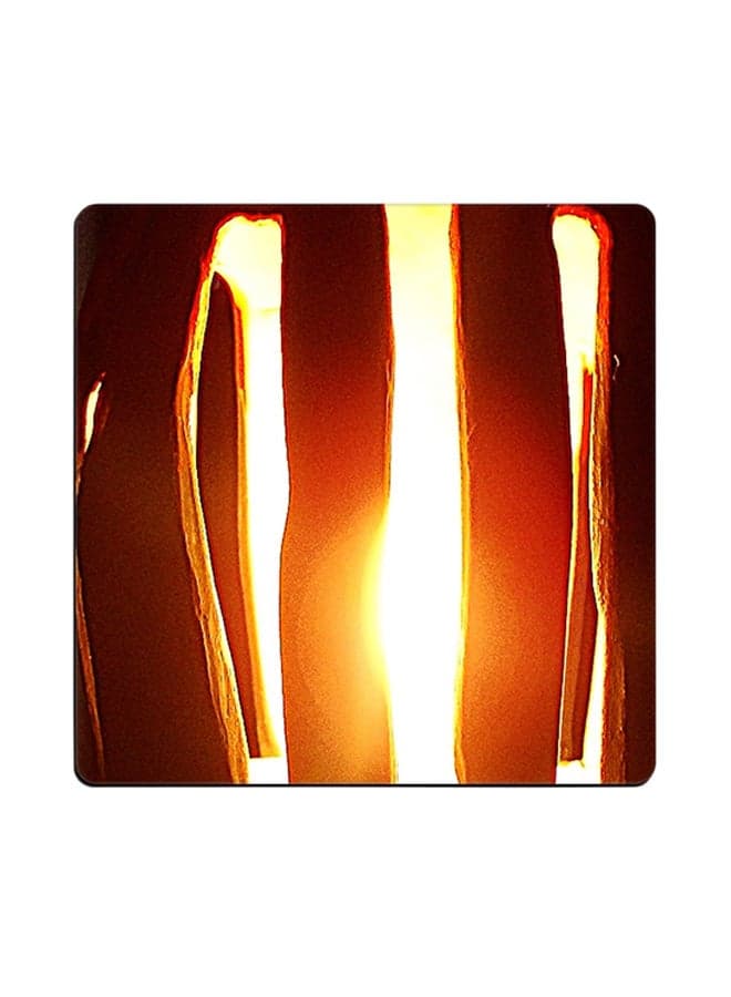 Warm Light Printed Coaster Orange 9x9cm
