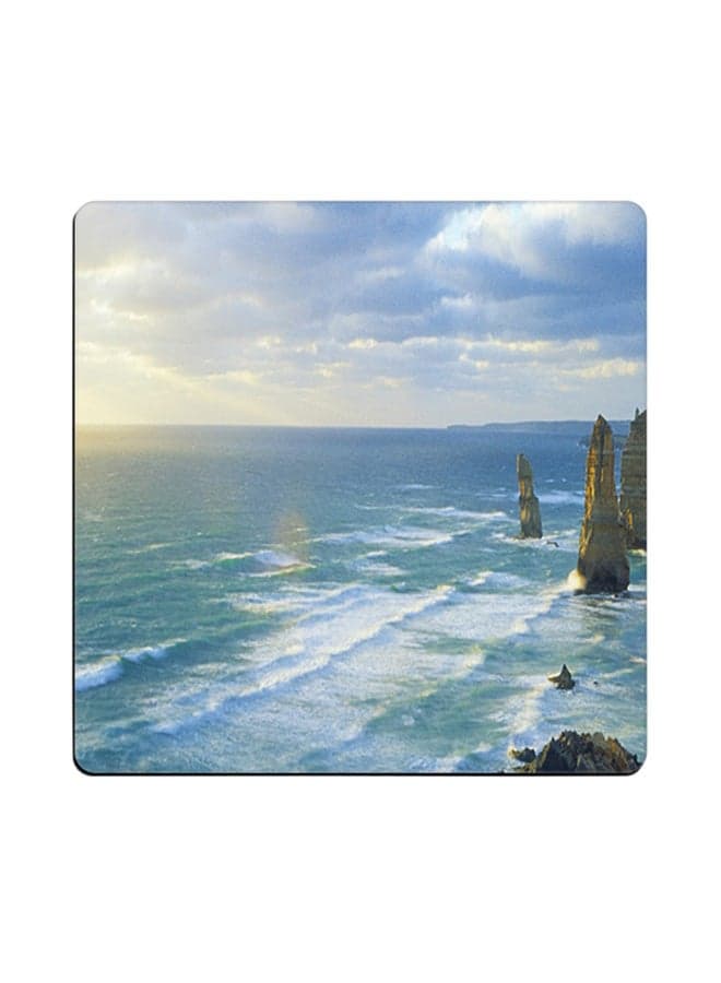 Beach Printed Coaster Multicolour 9x9cm