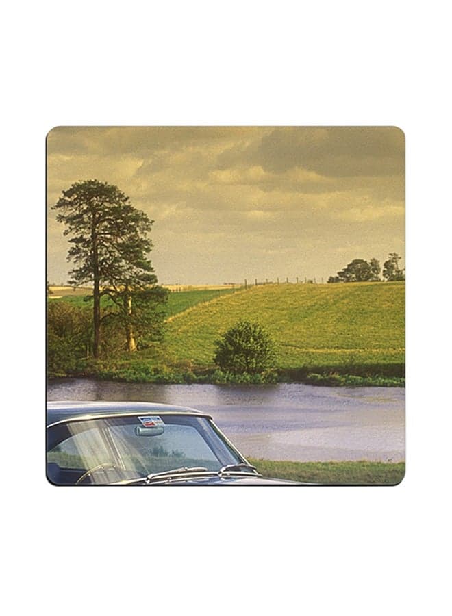Car Printed Coaster Multicolour 9x9cm