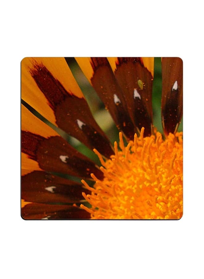 Flower Printed Coaster Orange 9x9cm