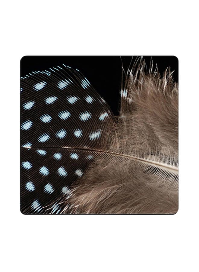 Feathers Printed Coaster Multicolour