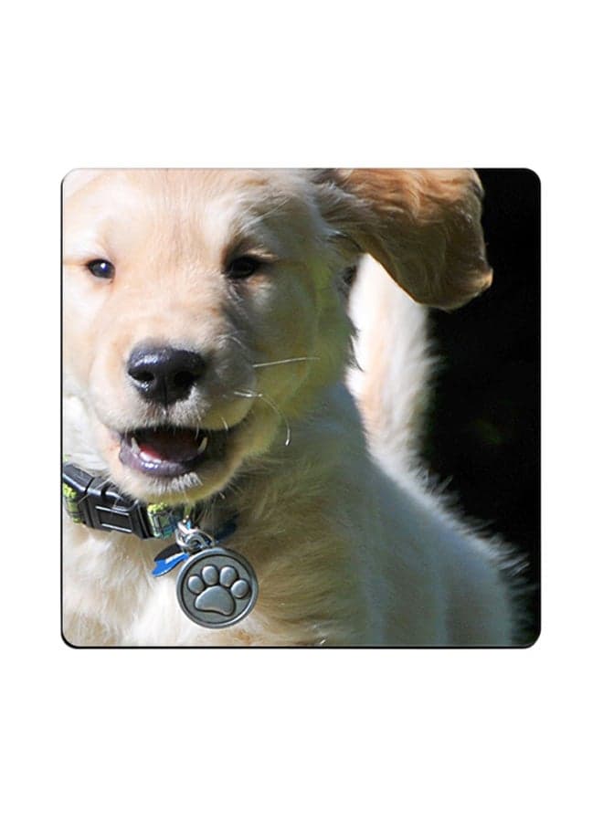 Dog Printed Coaster Beige 9x9cm