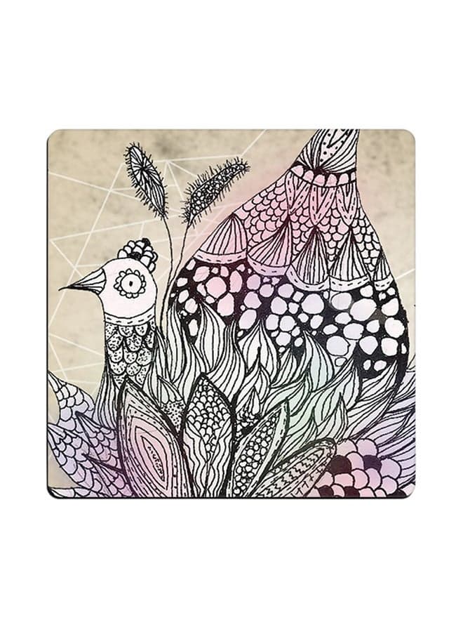 Printed Coaster Multicolour 9x9cm