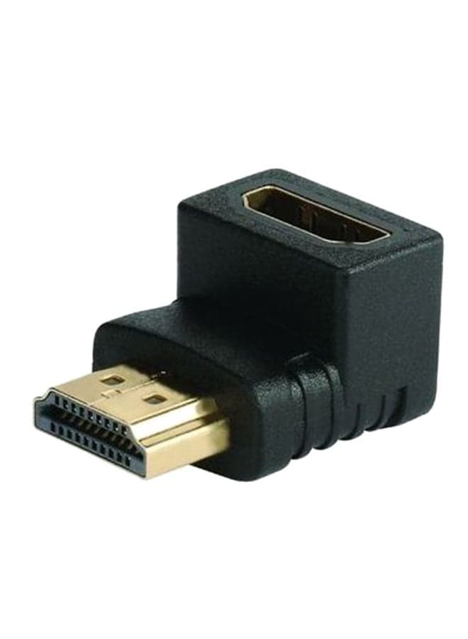 HDMI Male To HDMI Female Right Angle Adapter Black Video Converters
