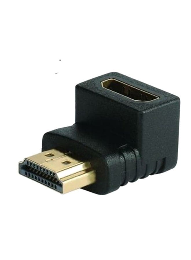 HDMI Male To HDMI Female Right Angle Adapter Black Video Converters