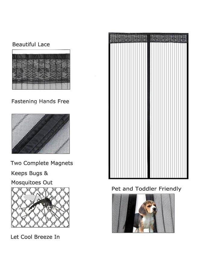 Magic Mesh Magnetic Automatic Closure Anti-Mosquito Door Curtain Multicolour 100 x 210cm Draperies & Curtains (٣)