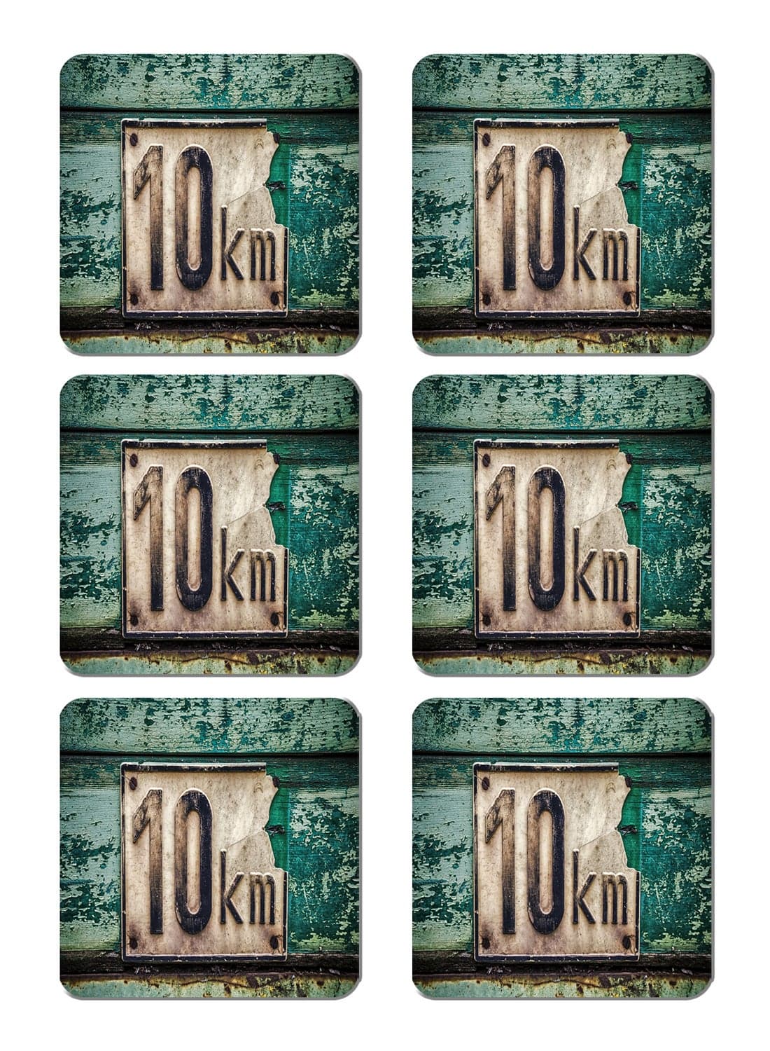 6-Piece Printed Coaster Set Multicolour 15 x 15cm