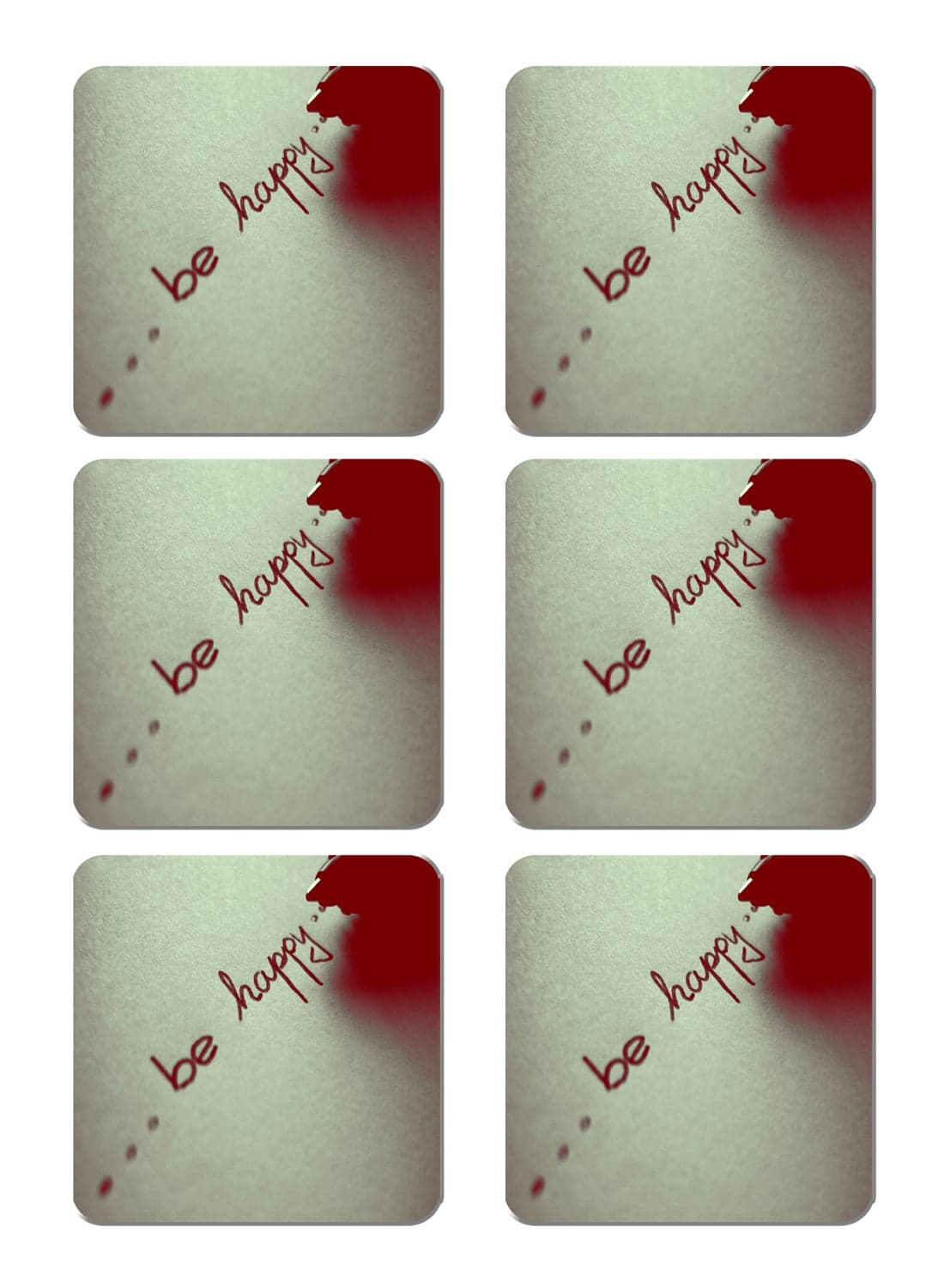 6-Piece Printed Coaster Set Multicolour 15 x 15cm
