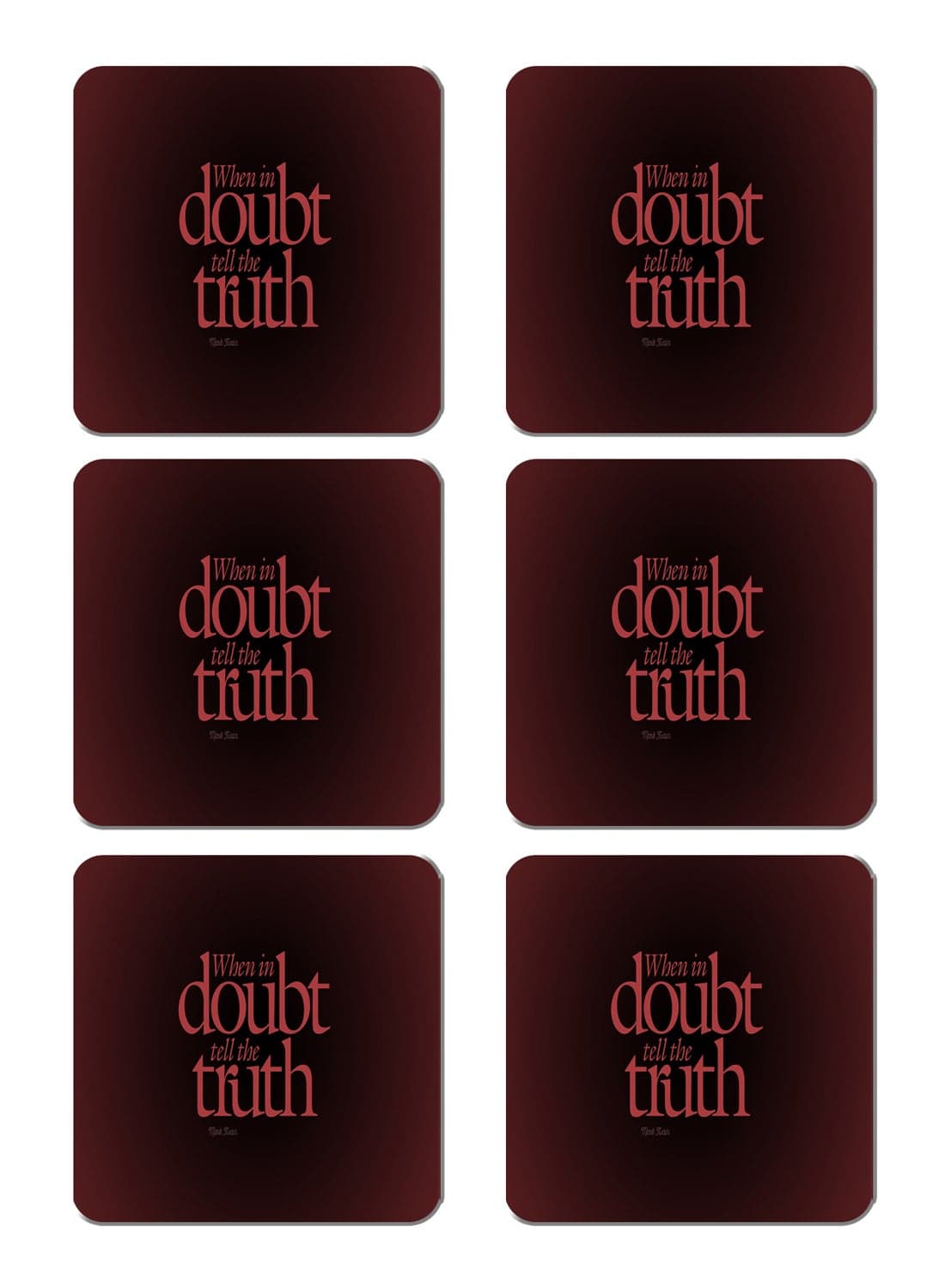 6-Piece Printed Coaster Set Multicolour 15 x 15cm