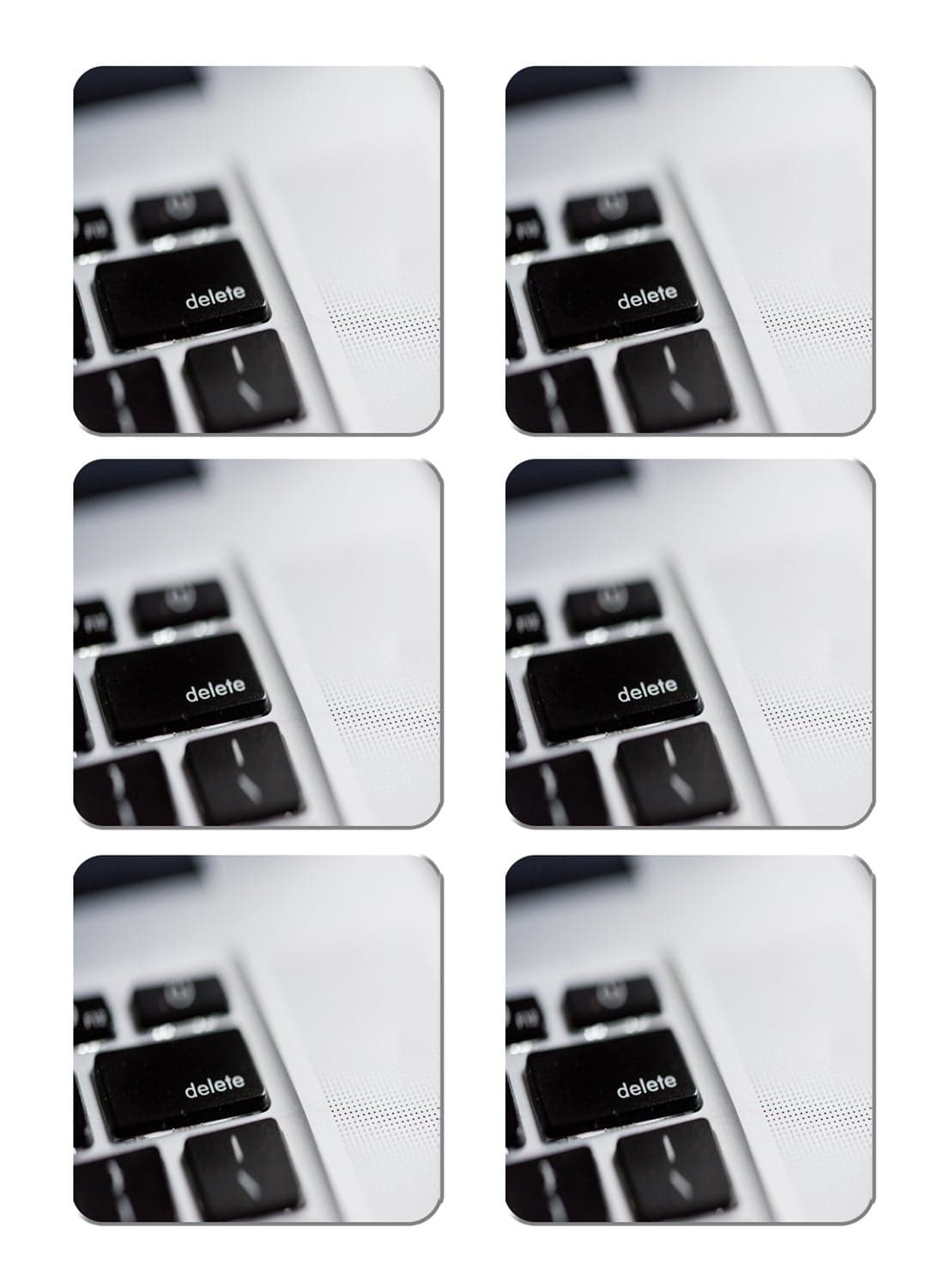 6-Piece Printed Coaster Set Multicolour 15 x 15cm