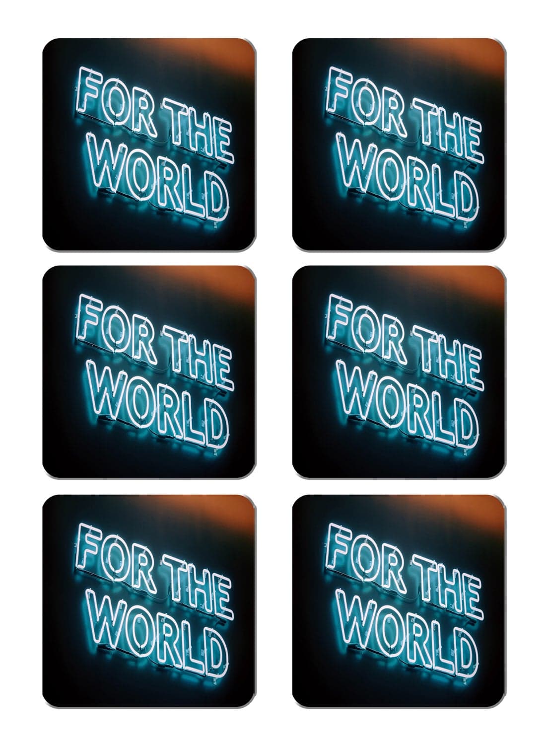 6-Piece Printed Coaster Set Multicolour 15 x 15cm