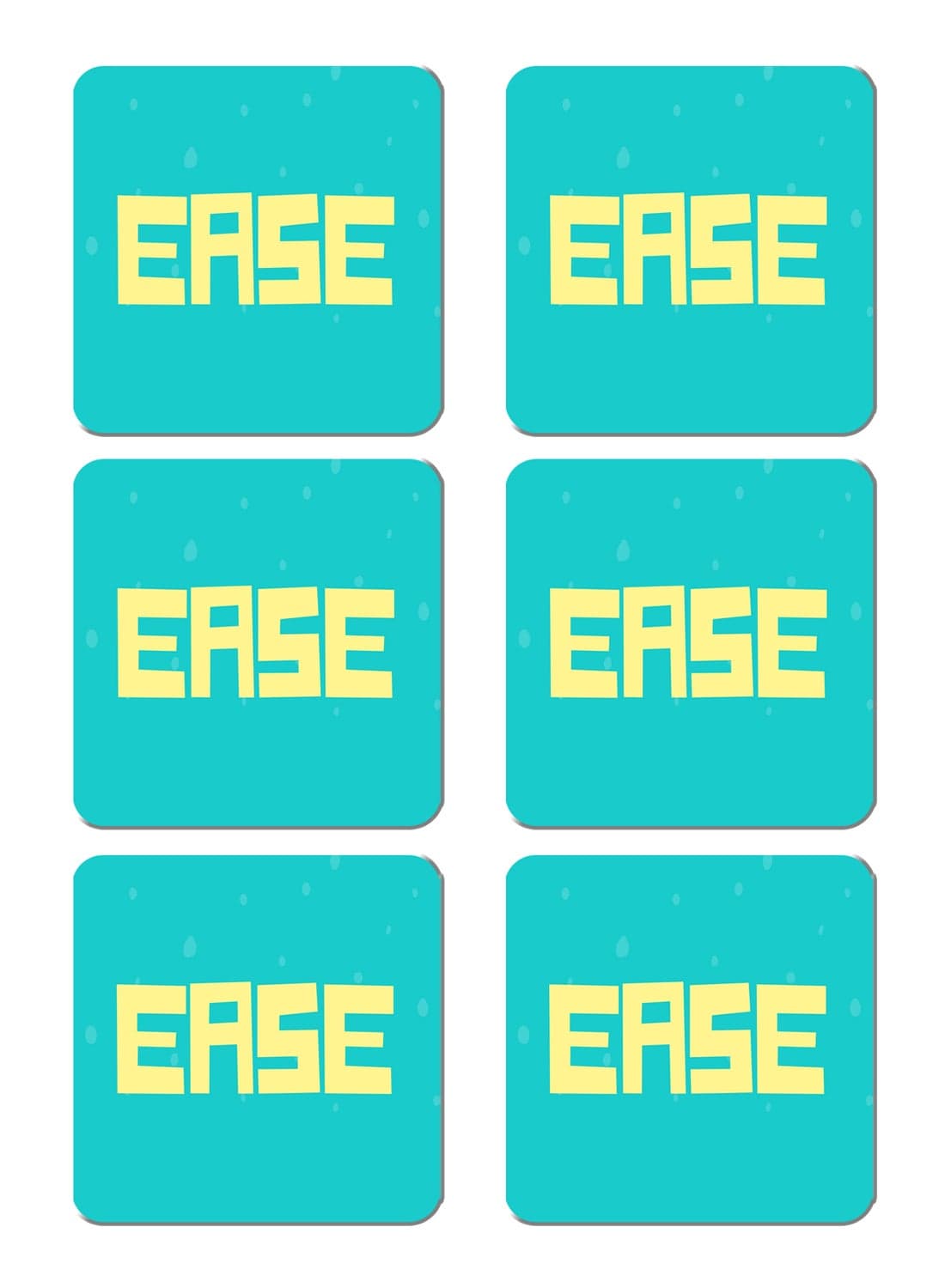 6-Piece Printed Coaster Set Blue/Yellow 15 x 15cm