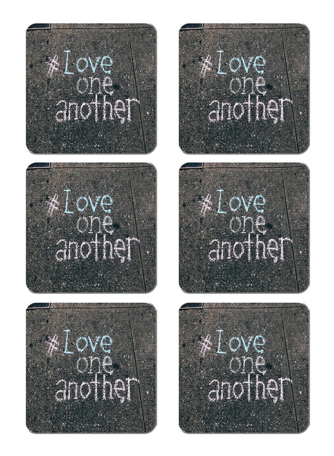 6-Piece Printed Coaster Set Multicolour 15 x 15cm