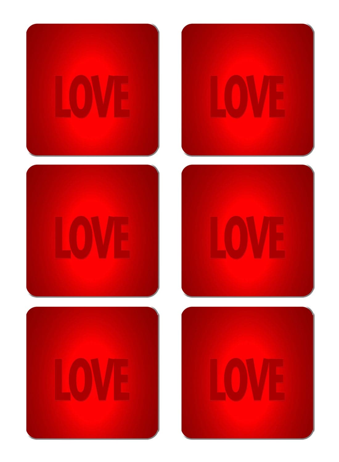 6-Piece Printed Coaster Set Black/White 15 x 15cm
