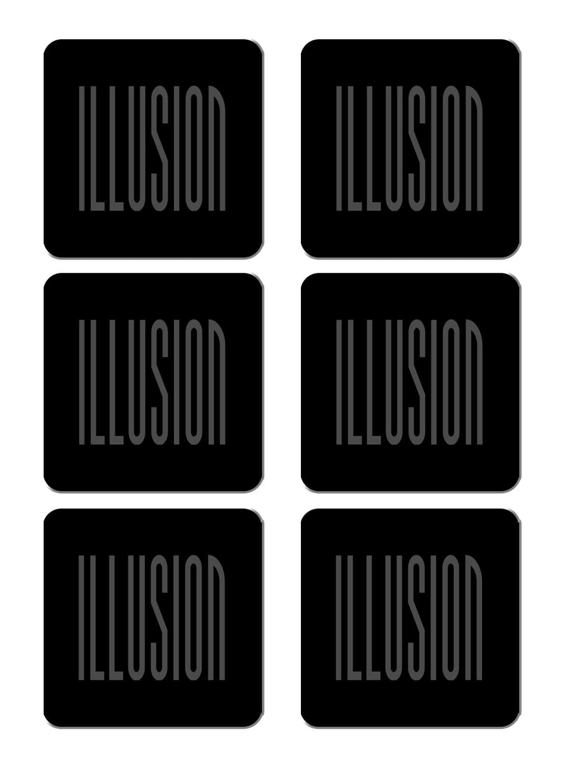 6-Piece Printed Coaster Set Black/Grey 15 x 15cm