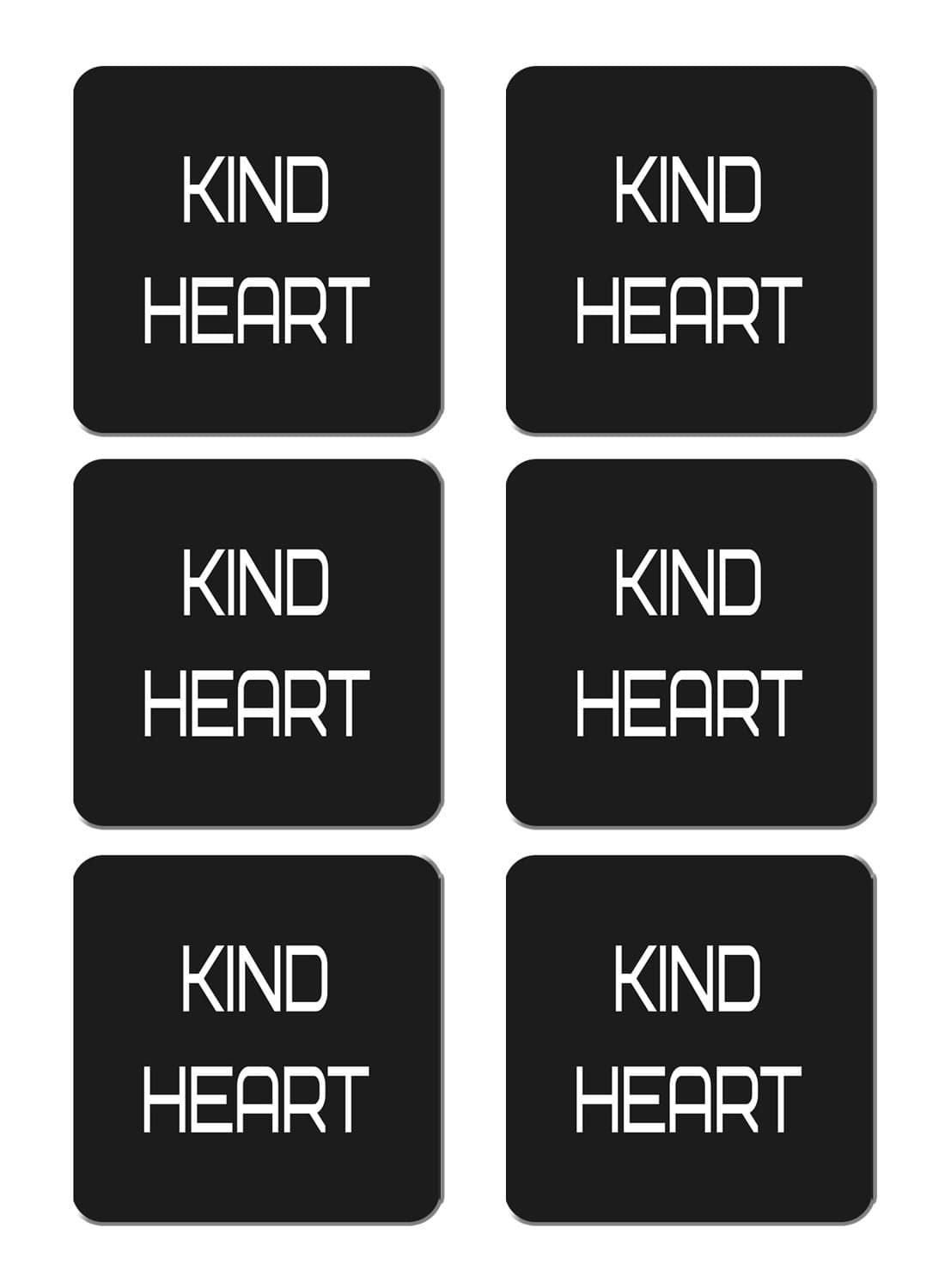 6-Piece Printed Coaster Set Black/White 15 x 15cm