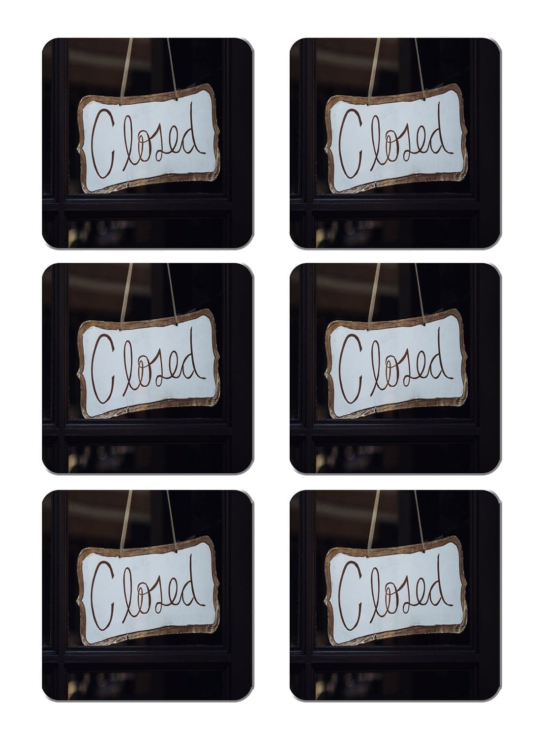 6-Piece Printed Coaster Set Multicolour 15 x 15cm
