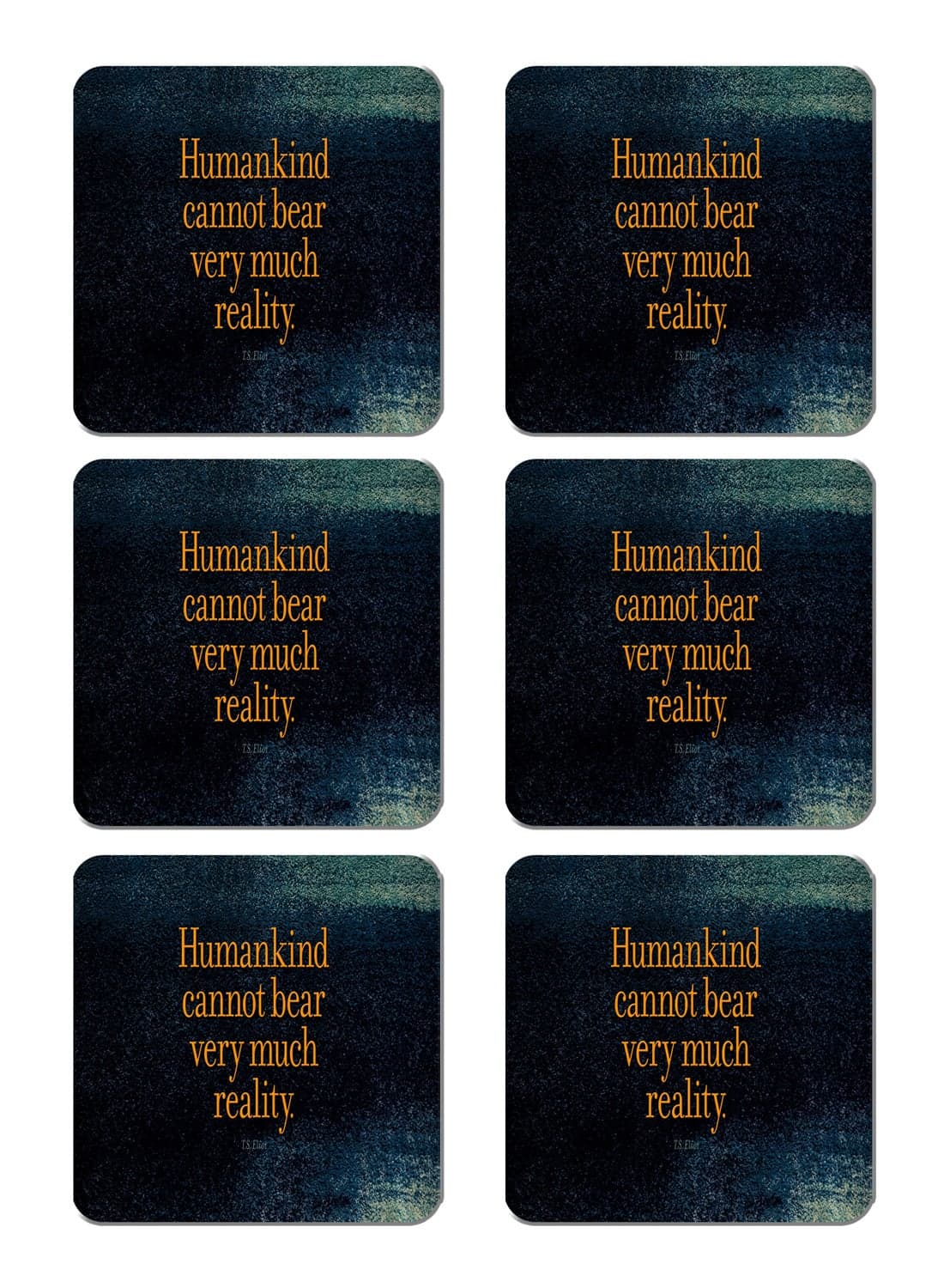 6-Piece Printed Coaster Set Multicolour 15 x 15cm