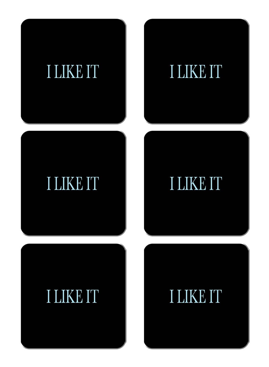 6-Piece Printed Coaster Set Black/White 15 x 15cm