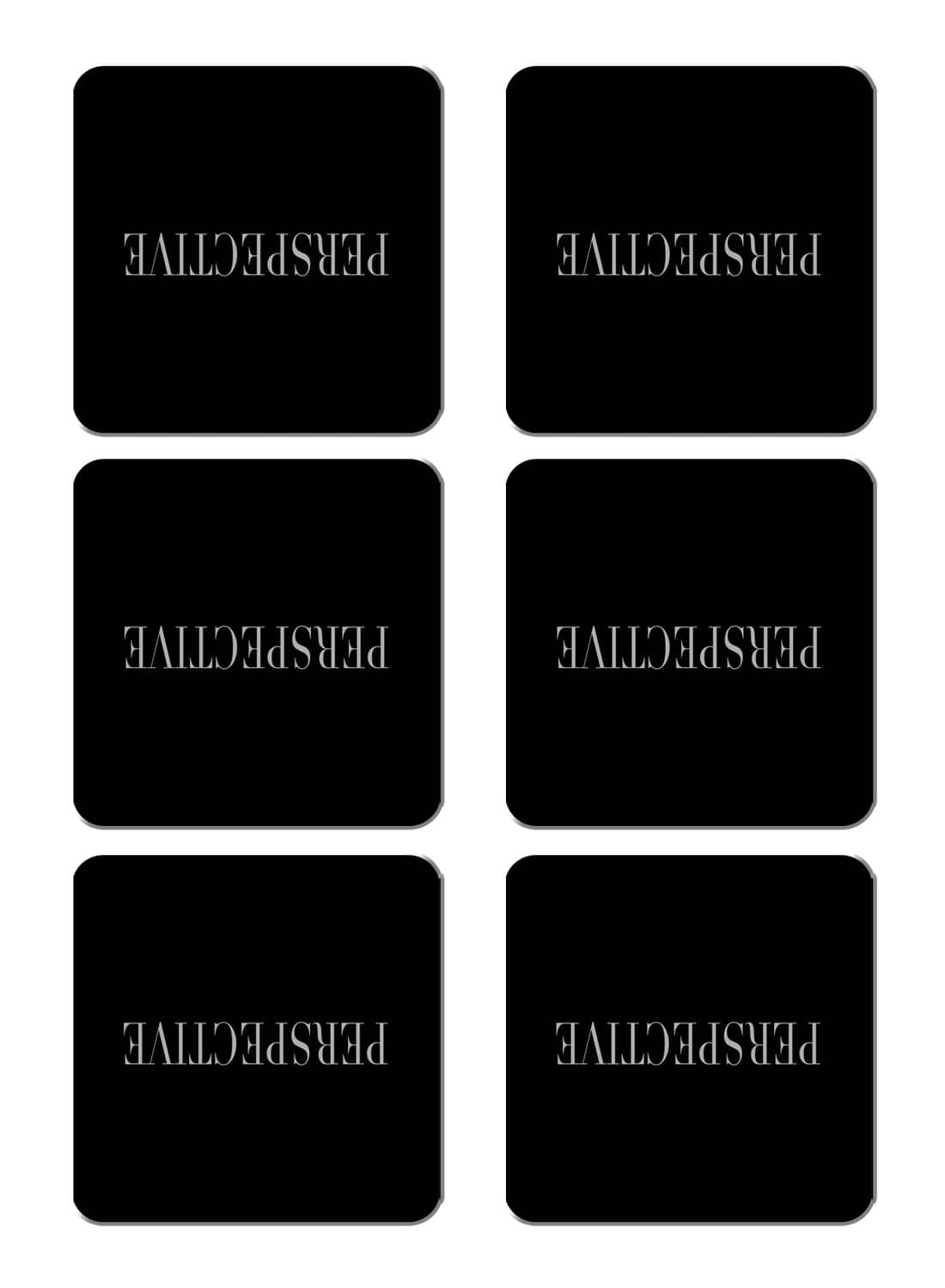 6-Piece Printed Coaster Set Black/White 15 x 15cm