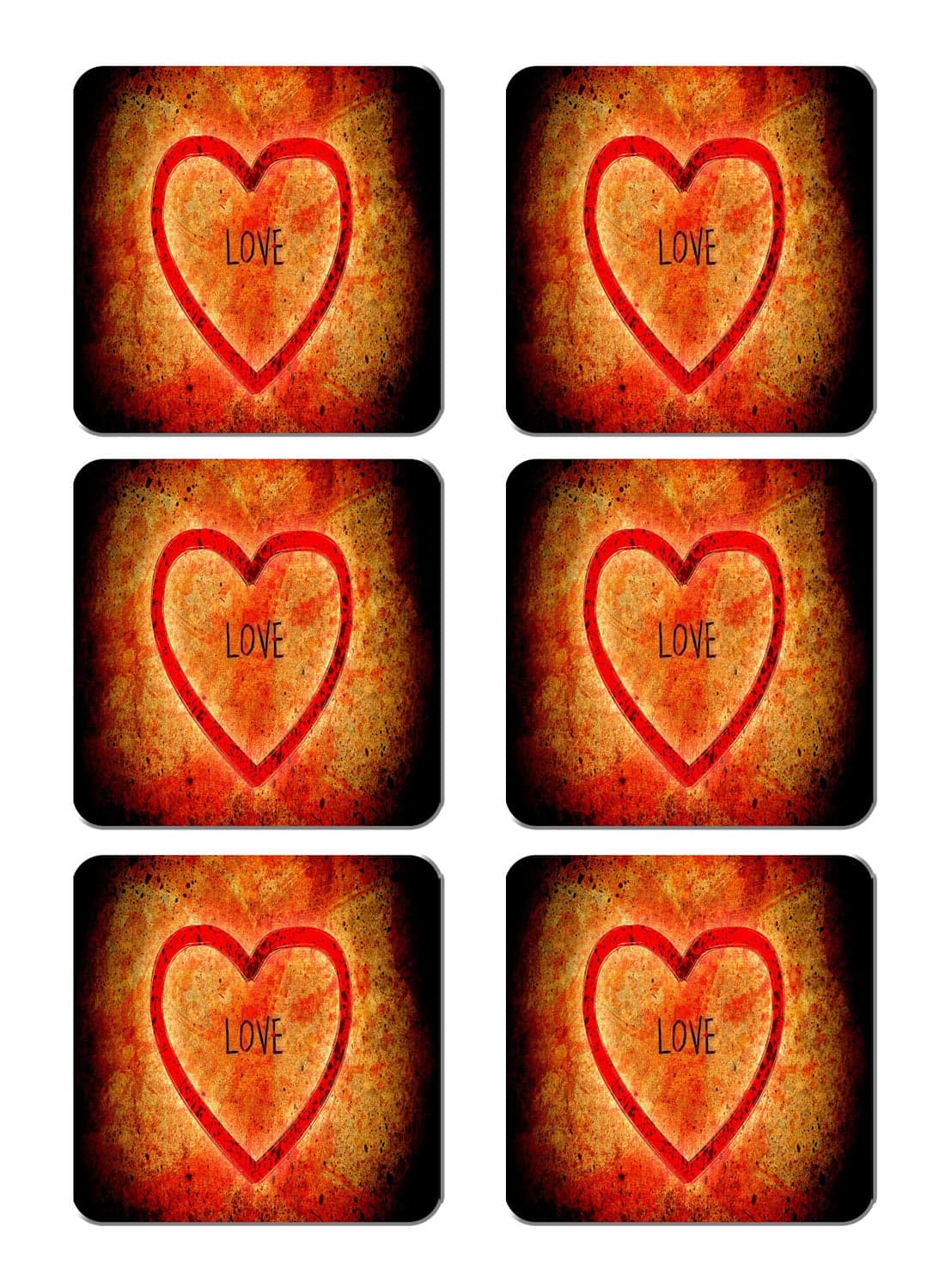 6-Piece Printed Coaster Set Multicolour 15 x 15cm