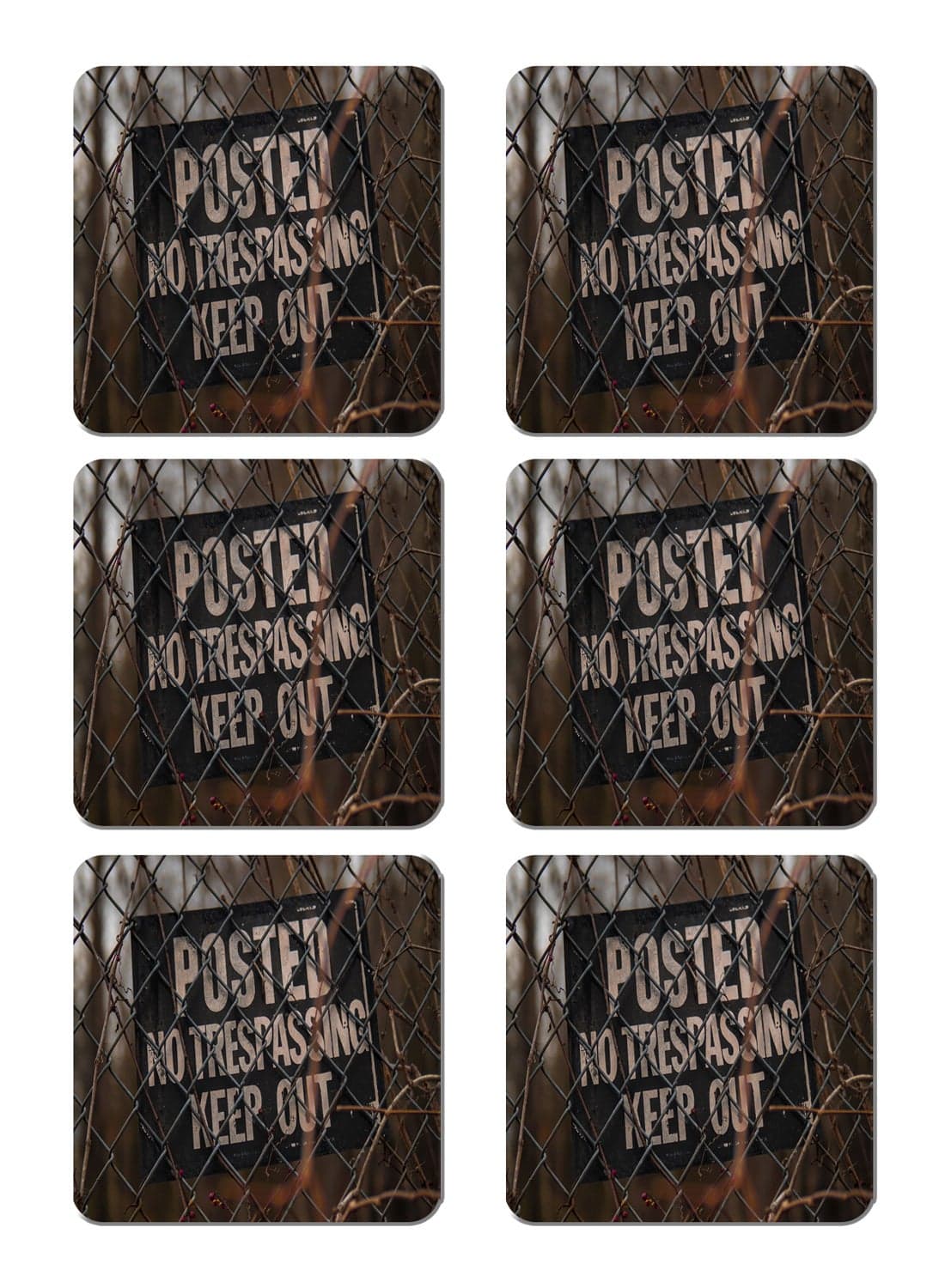 6-Piece Printed Coaster Set Multicolour 15 x 15cm