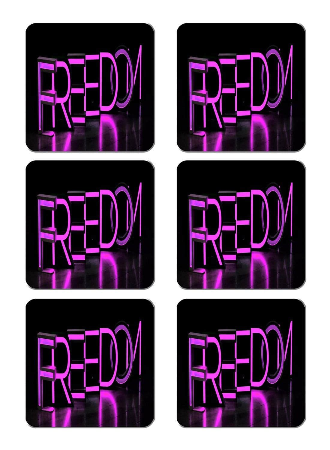 6-Piece Printed Coaster Set Multicolour 15 x 15cm