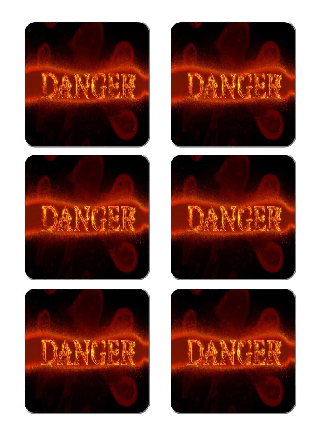 6-Piece Printed Coaster Set Multicolour 15 x 15cm