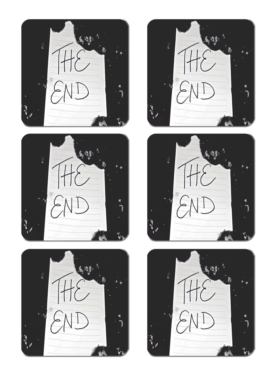6-Piece Printed Coaster Set Multicolour 15 x 15cm
