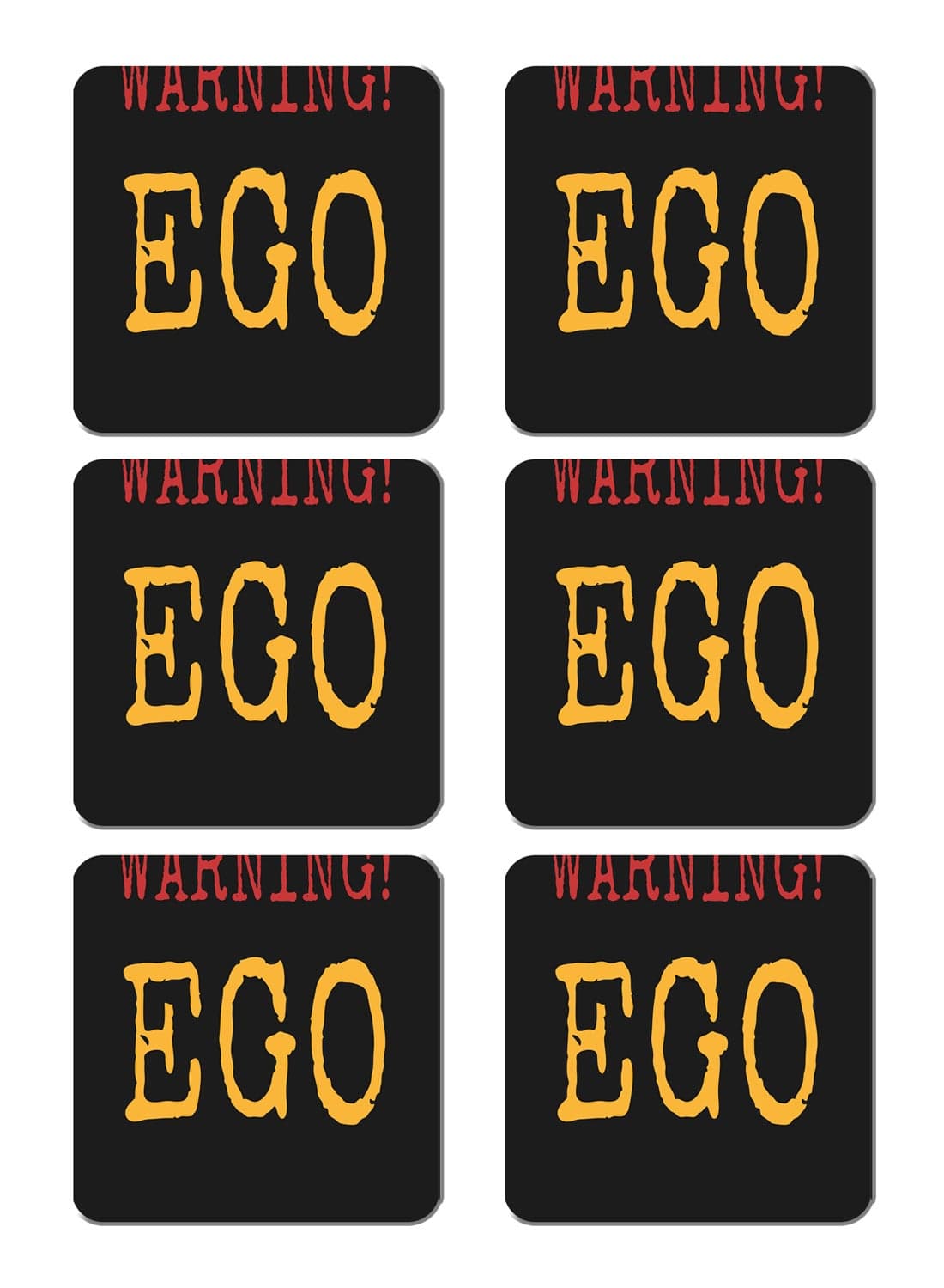 6-Piece Printed Coaster Set Multicolour 15 x 15cm