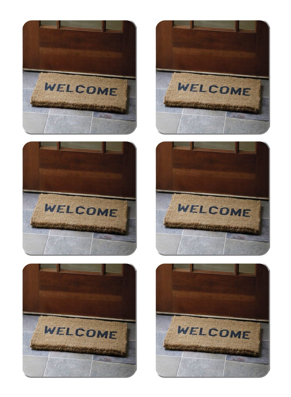 6-Piece Printed Coaster Set Multicolour 15 x 15cm