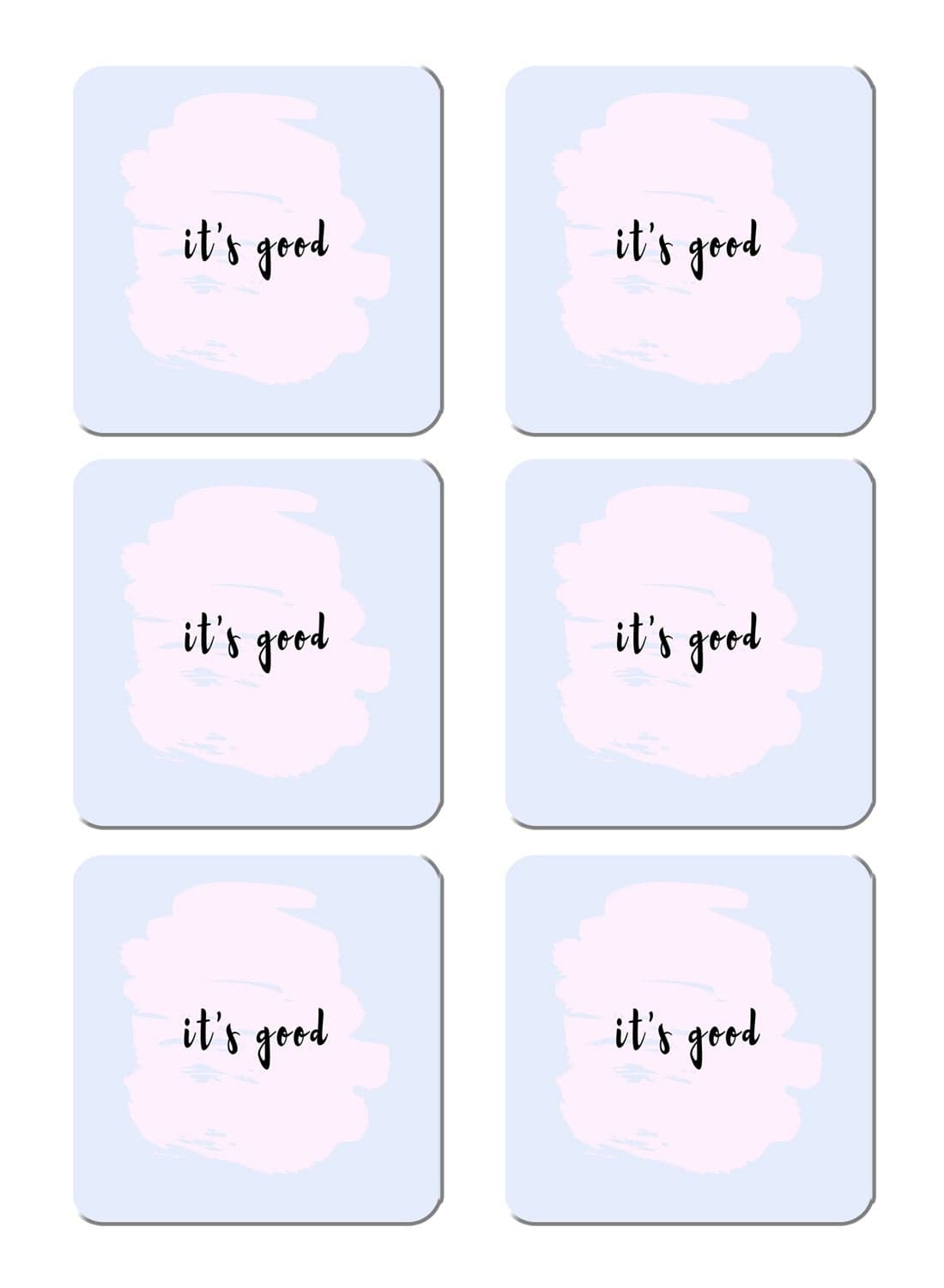6-Piece Printed Coaster Set Multicolour 15 x 15cm
