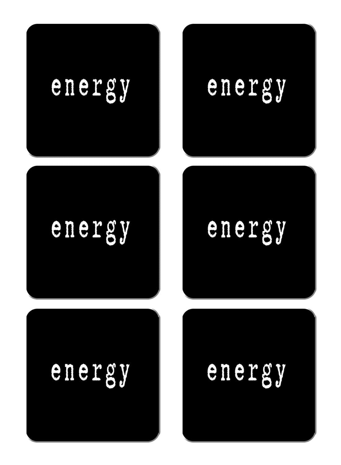 6-Piece Printed Coaster Set Black/White 15 x 15cm