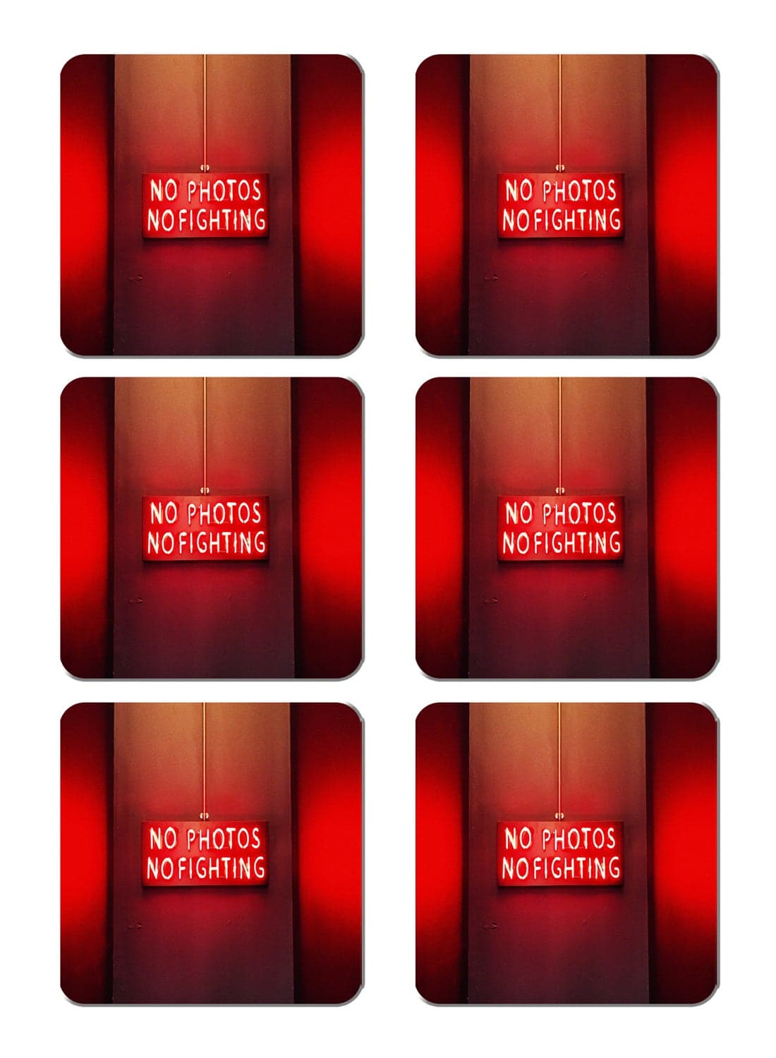 6-Piece Printed Coaster Set Multicolour 15 x 15cm