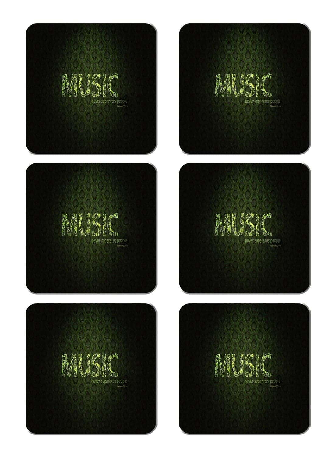 6-Piece Printed Coaster Set Multicolour 15 x 15cm